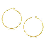 14k Yellow Gold Polished Hoop Earrings (2x45mm) RCJ