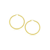 14k Yellow Gold Polished Hoop Earrings (3x20mm) RCJ