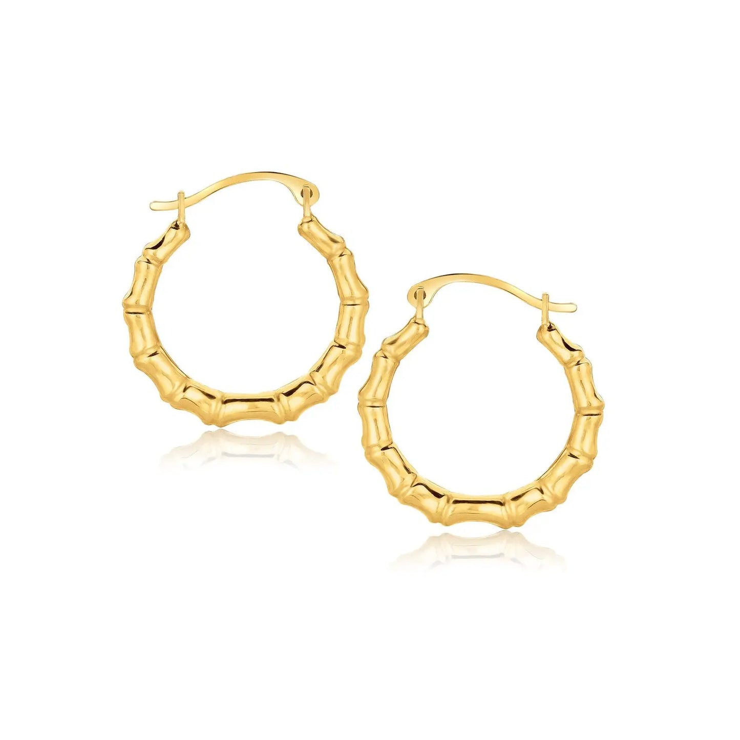 10k Yellow Gold Branch Motif Hoop EarringsMonde Trend