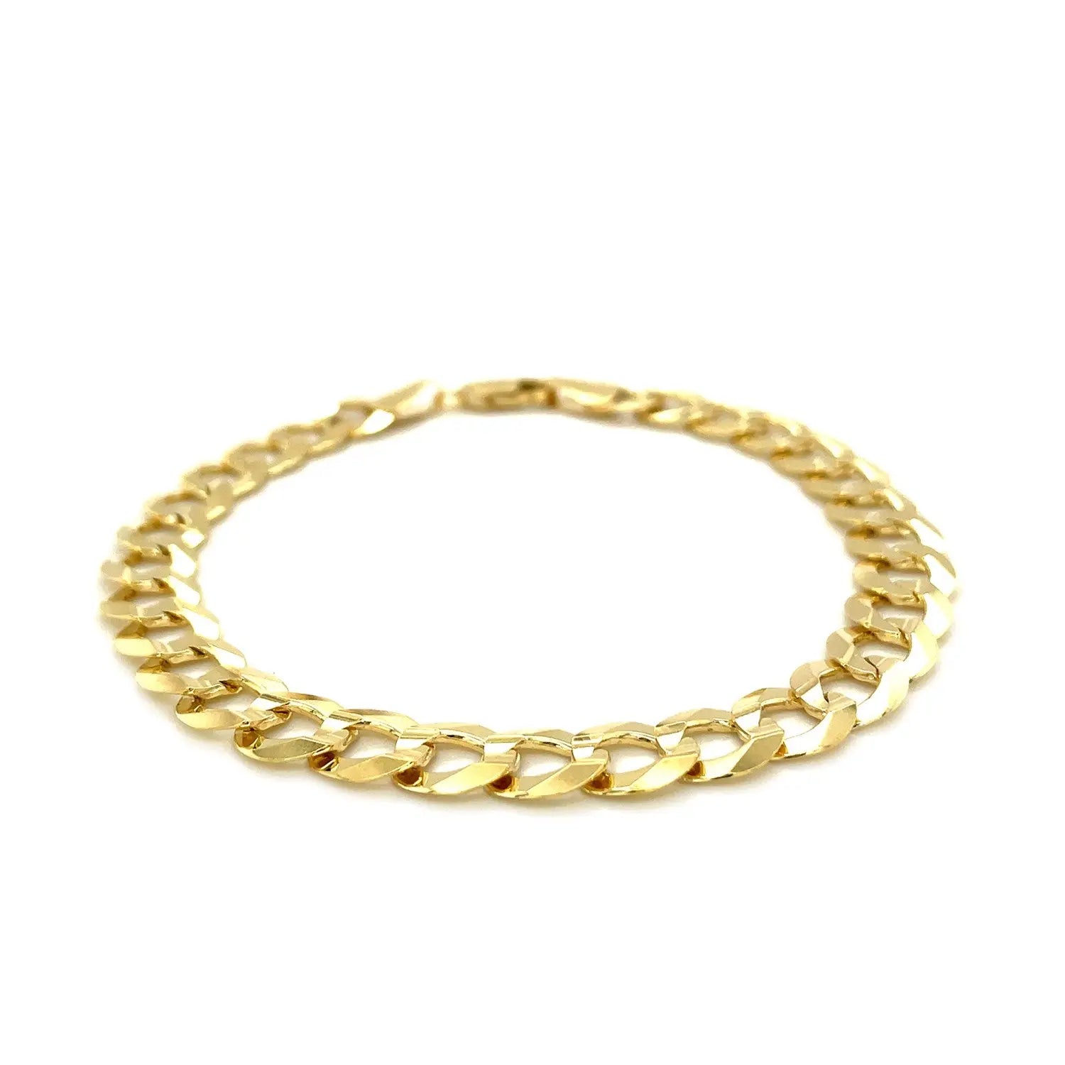 14k Yellow Gold Solid Curb Bracelet (8.20 mm) RCJ