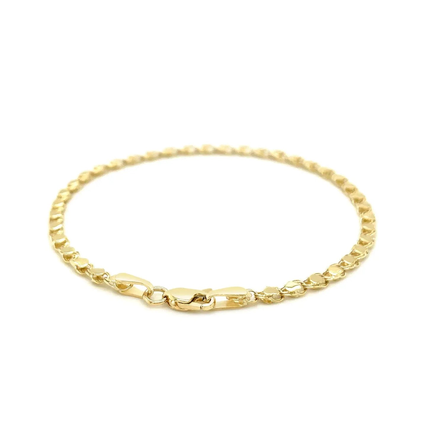 14k Yellow Gold Heart Bracelet (3.00 mm) RCJ