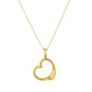 14k Yellow Gold Floating Heart Drop Pendant RCJ