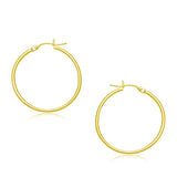 14k Yellow Gold Polished Hoop Earrings (2x30mm) RCJ