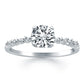 14k White Gold Diamond Engagement Ring with Shared Prong Diamond AccentsMonde Trend