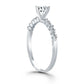 14k White Gold Diamond Engagement Ring with Shared Prong Diamond AccentsMonde Trend