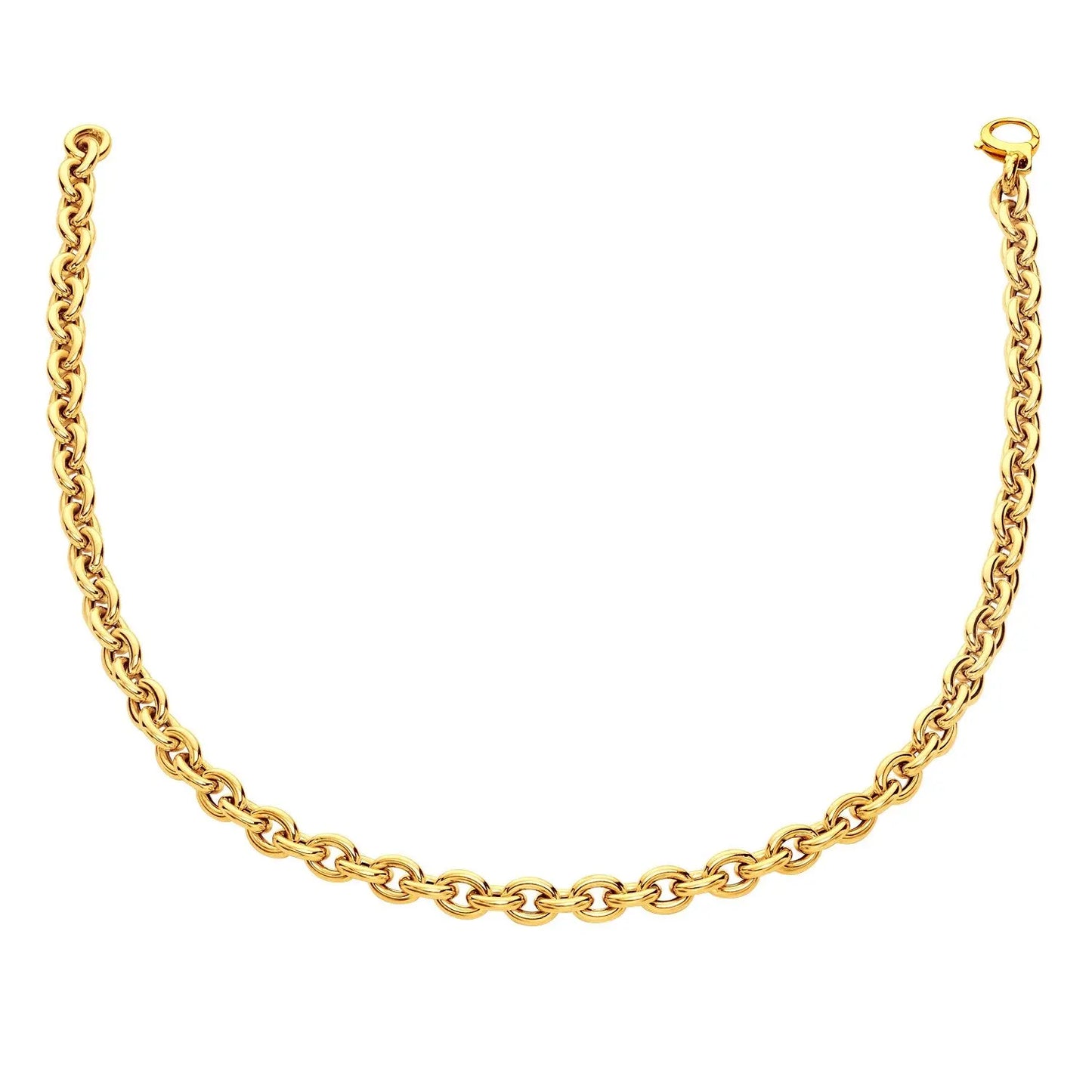 14k Yellow Gold Polished Cable Link Necklace RCJ