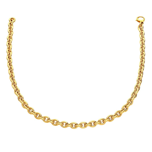 14k Yellow Gold Polished Cable Link Necklace RCJ