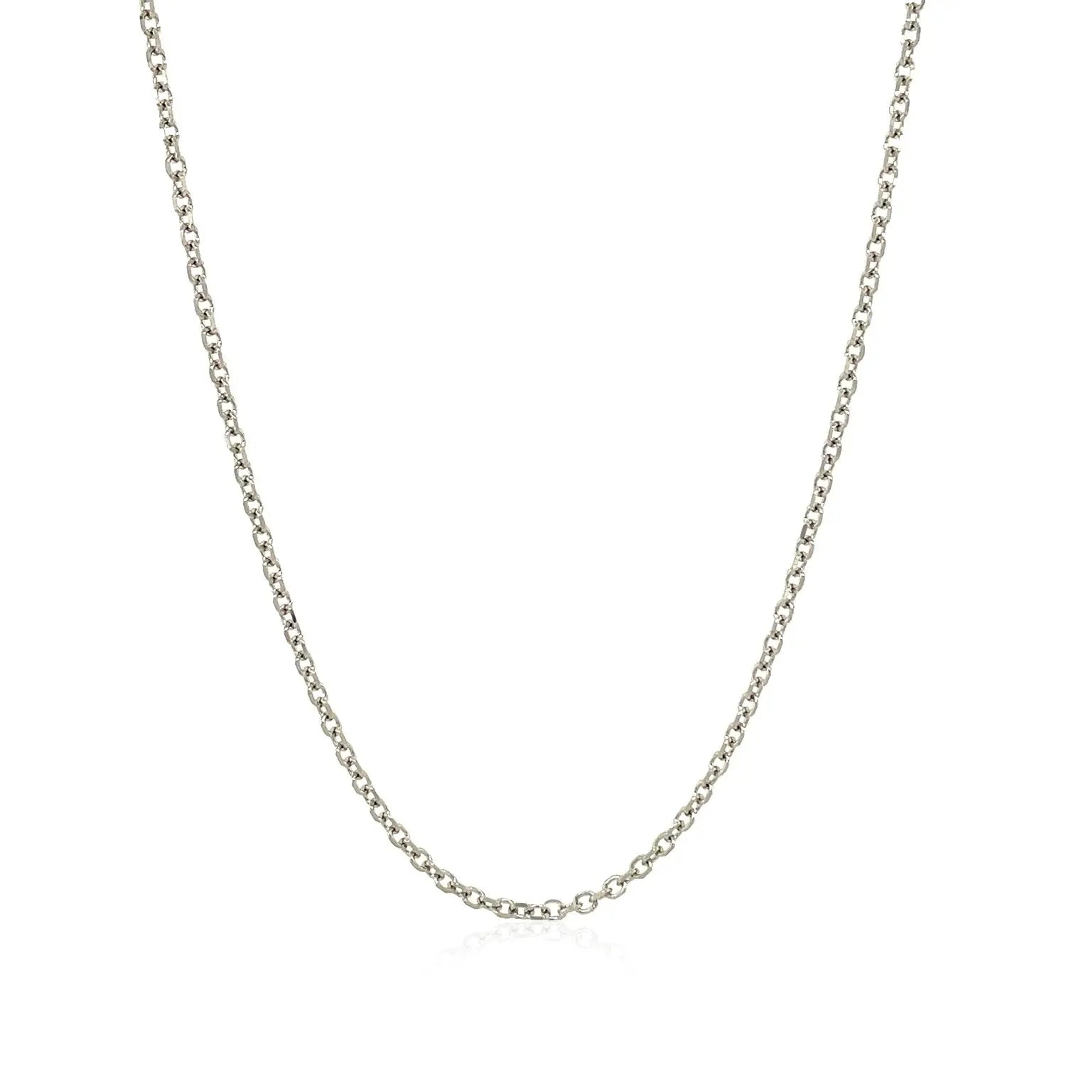 14k White Gold Diamond Cut Cable Link Chain (1.50 mm)Monde Trend