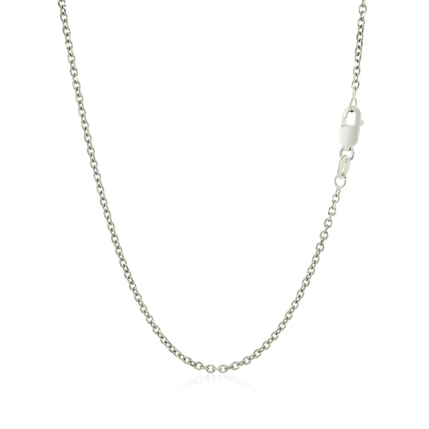 14k White Gold Diamond Cut Cable Link Chain (1.50 mm)Monde Trend