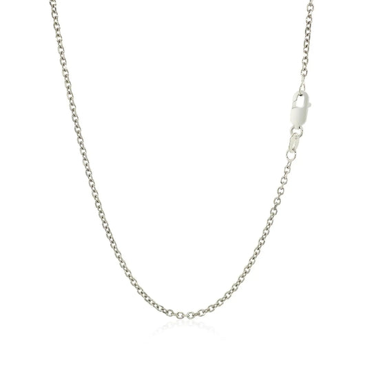 14k White Gold Diamond Cut Cable Link Chain (1.50 mm)Monde Trend