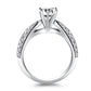 14k White Gold Cathedral Double Row Pave Diamond Engagement RingMonde Trend