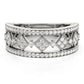 Diamond Studded Square Motif Ring in 14k White Gold (1/2 cttw) RCJ