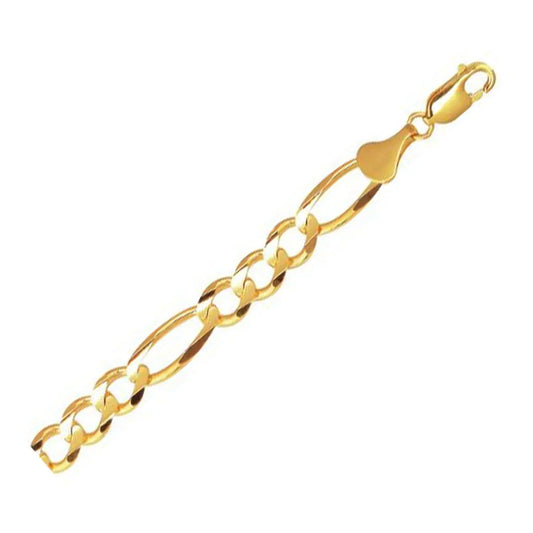 10K Yellow Gold Solid Figaro Chain (7.90 mm)Monde Trend