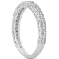 14k White Gold Fancy Pave Diamond Milgrain Textured Wedding Ring BandMonde Trend