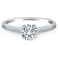 14k White Gold Classic Diamond Pave Solitaire Engagement RingMonde Trend