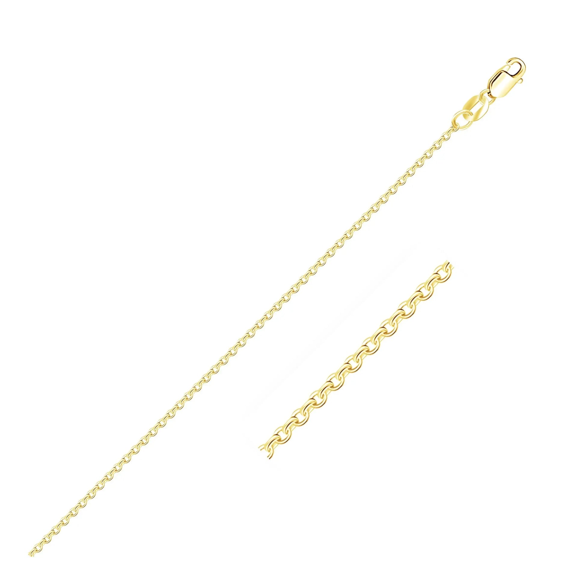 10k Yellow Gold Diamond Cut Cable Link Chain (1.10 mm)Monde Trend