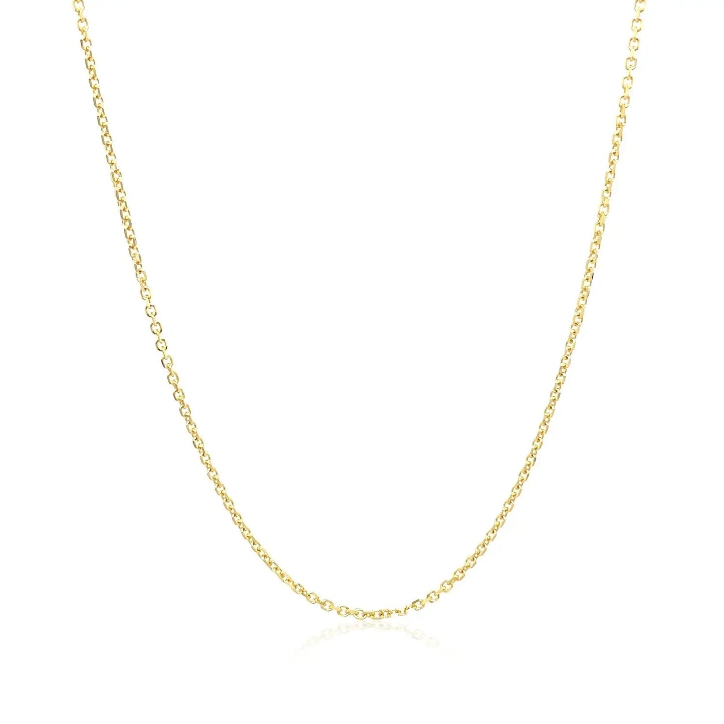 10k Yellow Gold Diamond Cut Cable Link Chain (1.10 mm)Monde Trend