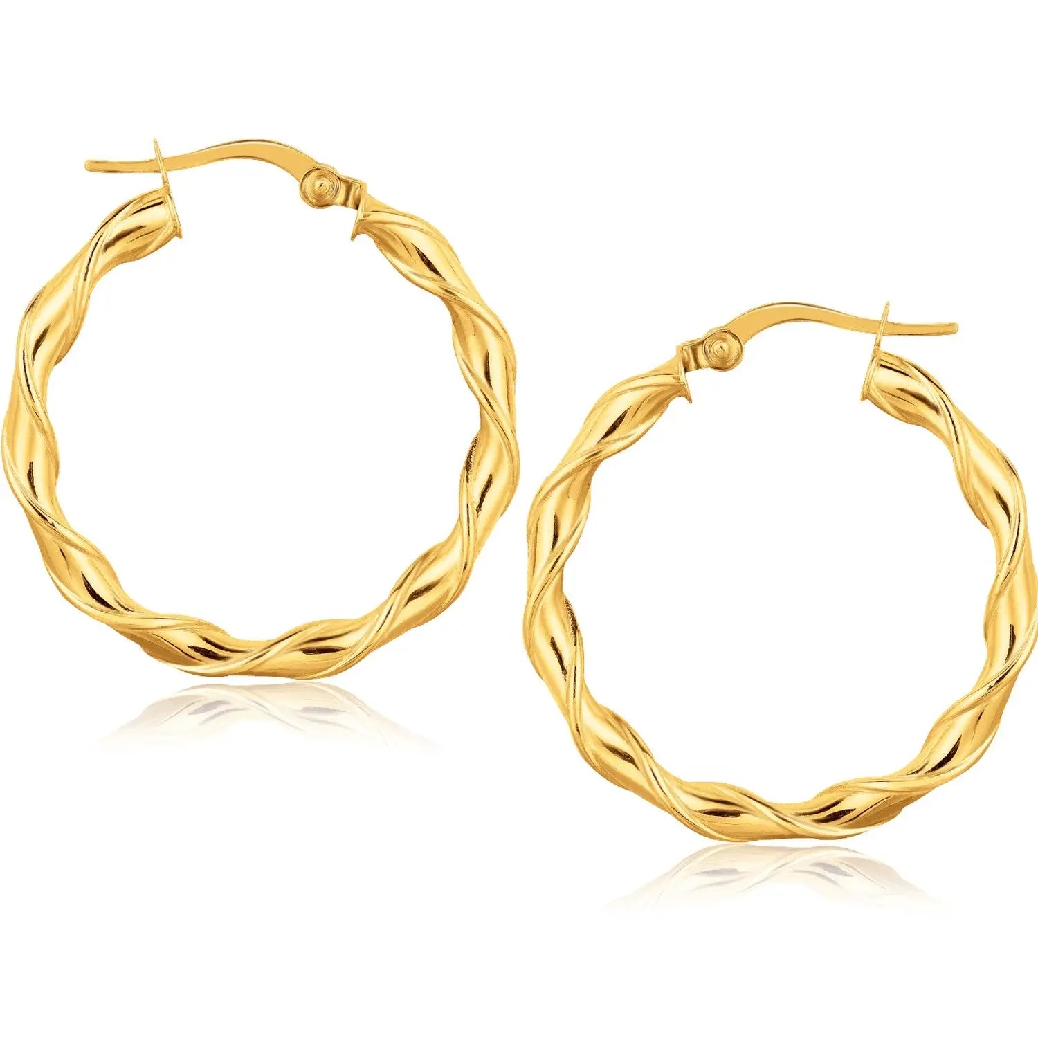 14k Yellow Gold Hoop Earrings (25mm) RCJ