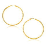 14k Yellow Gold Polished Hoop Earrings (1.5x30mm) RCJ