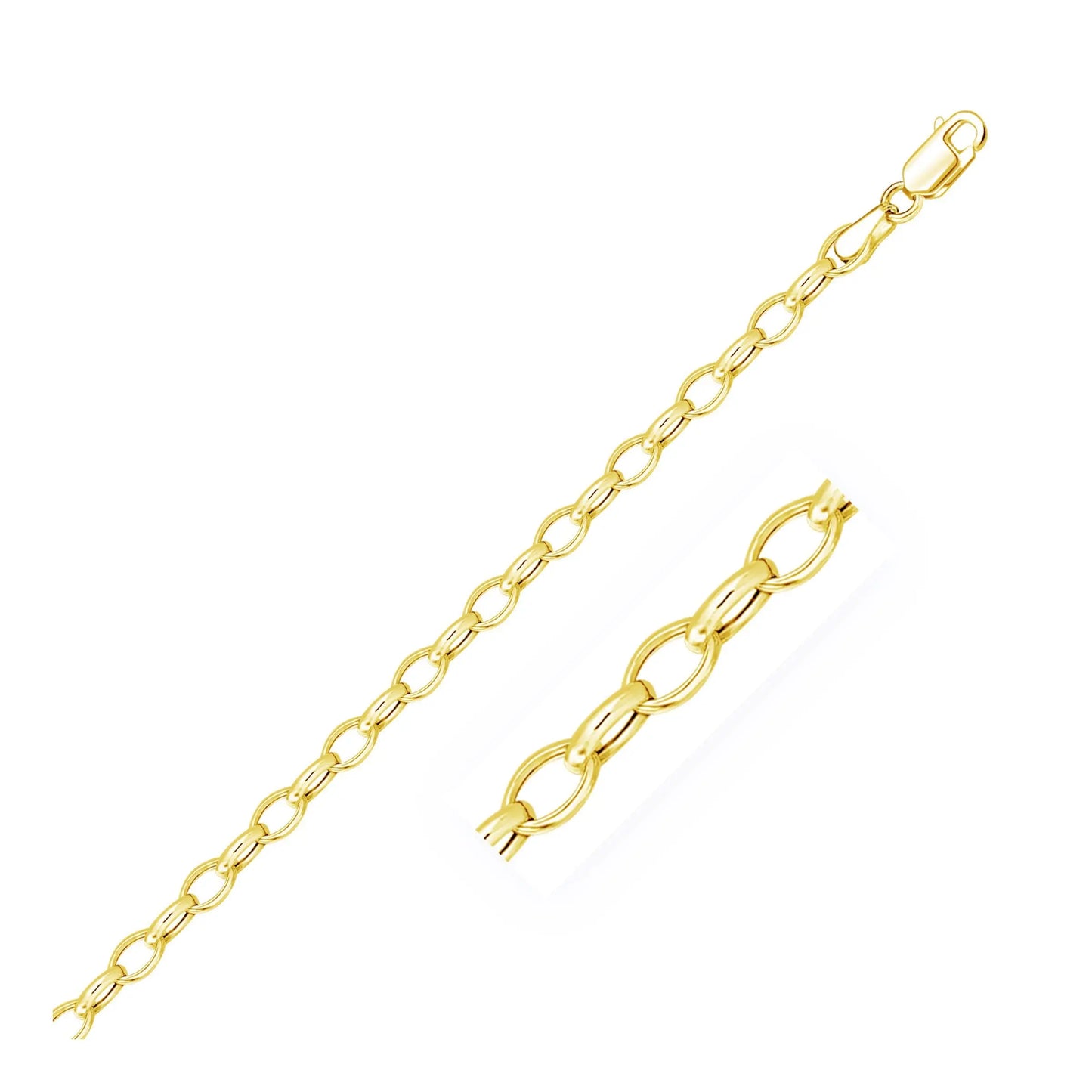 14k Yellow Gold Oval Rolo Bracelet  (4.60 mm) RCJ