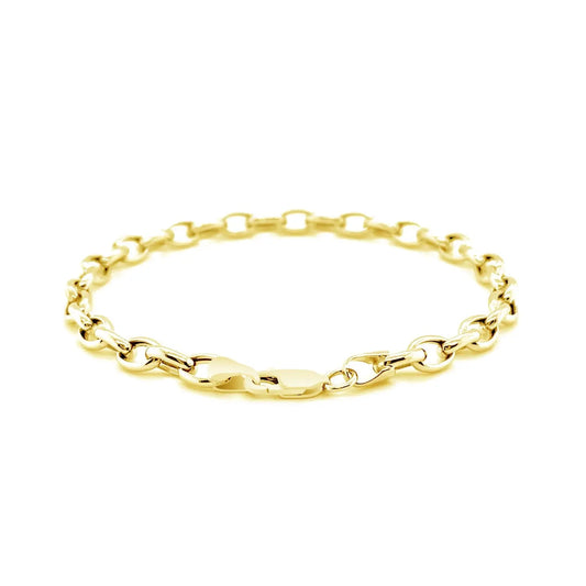 14k Yellow Gold Oval Rolo Bracelet  (4.60 mm) RCJ