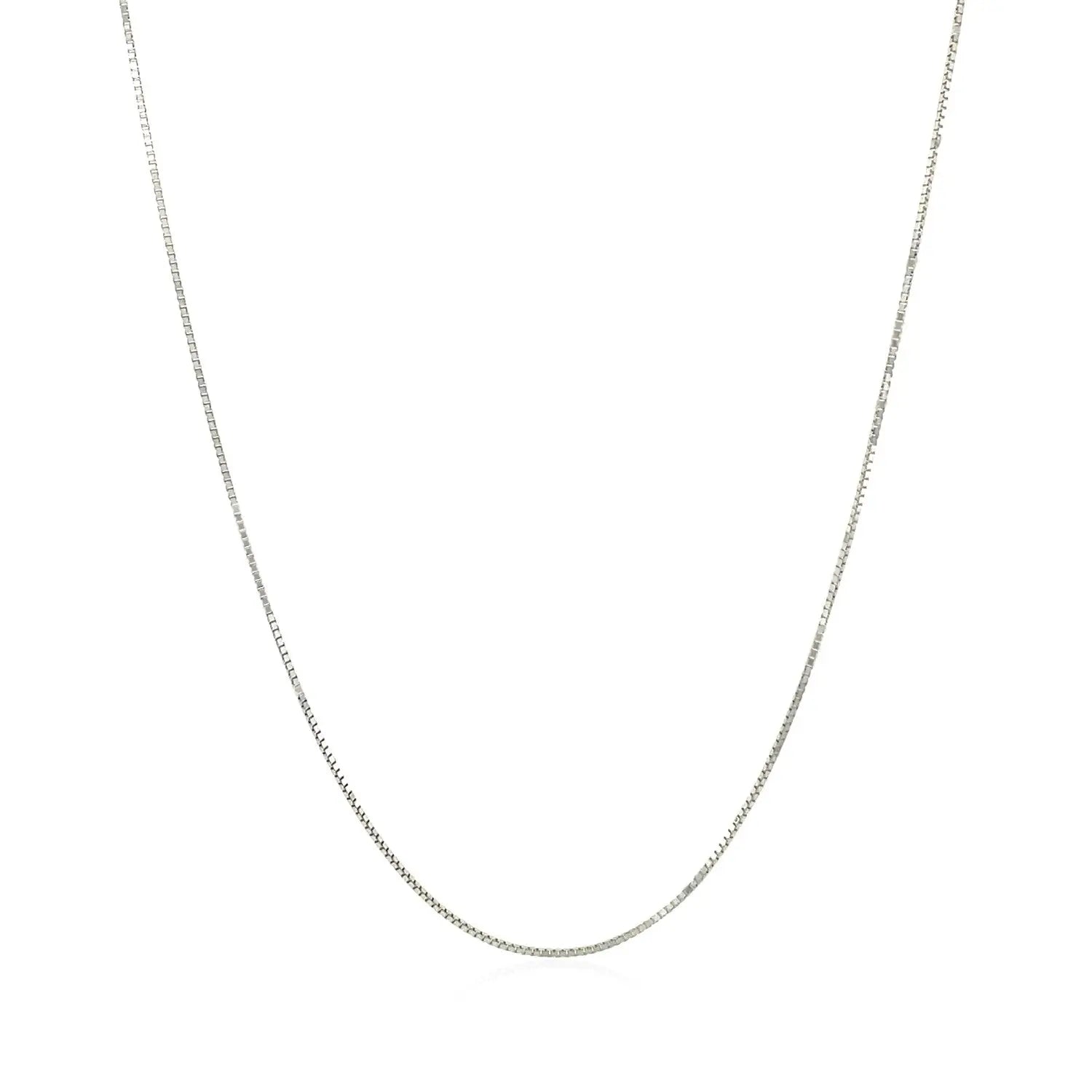 10k White Gold Classic Box Chain (0.60 mm)Monde Trend