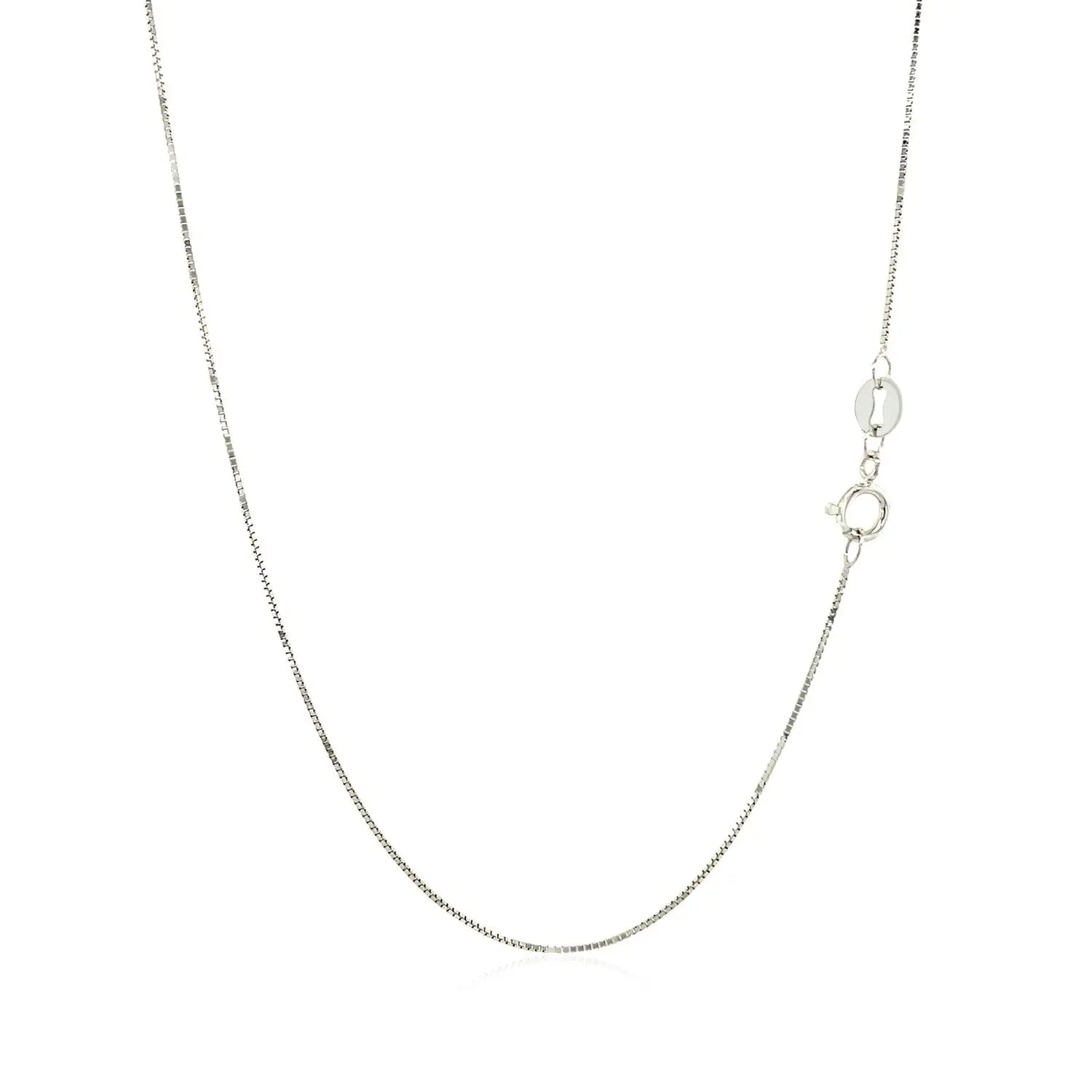 10k White Gold Classic Box Chain (0.60 mm)Monde Trend