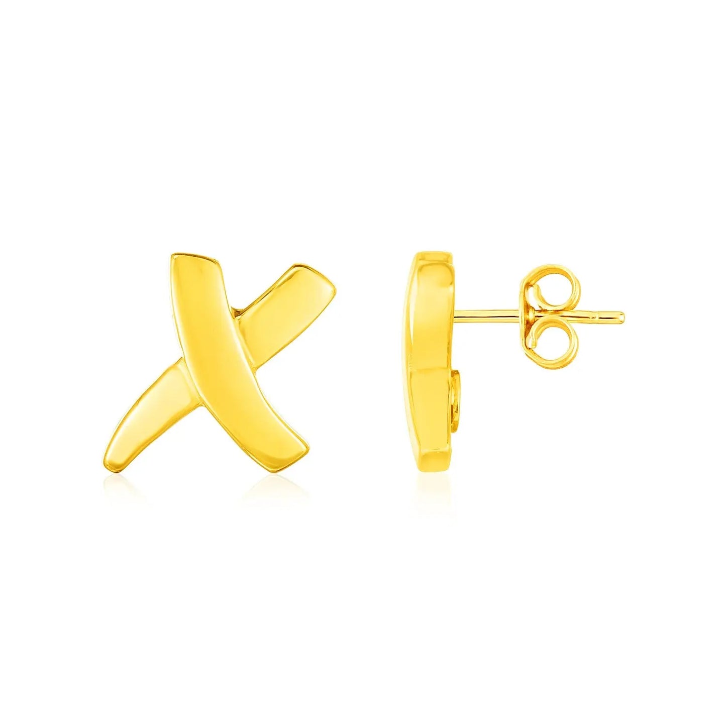 14K Yellow Gold X Earrings RCJ