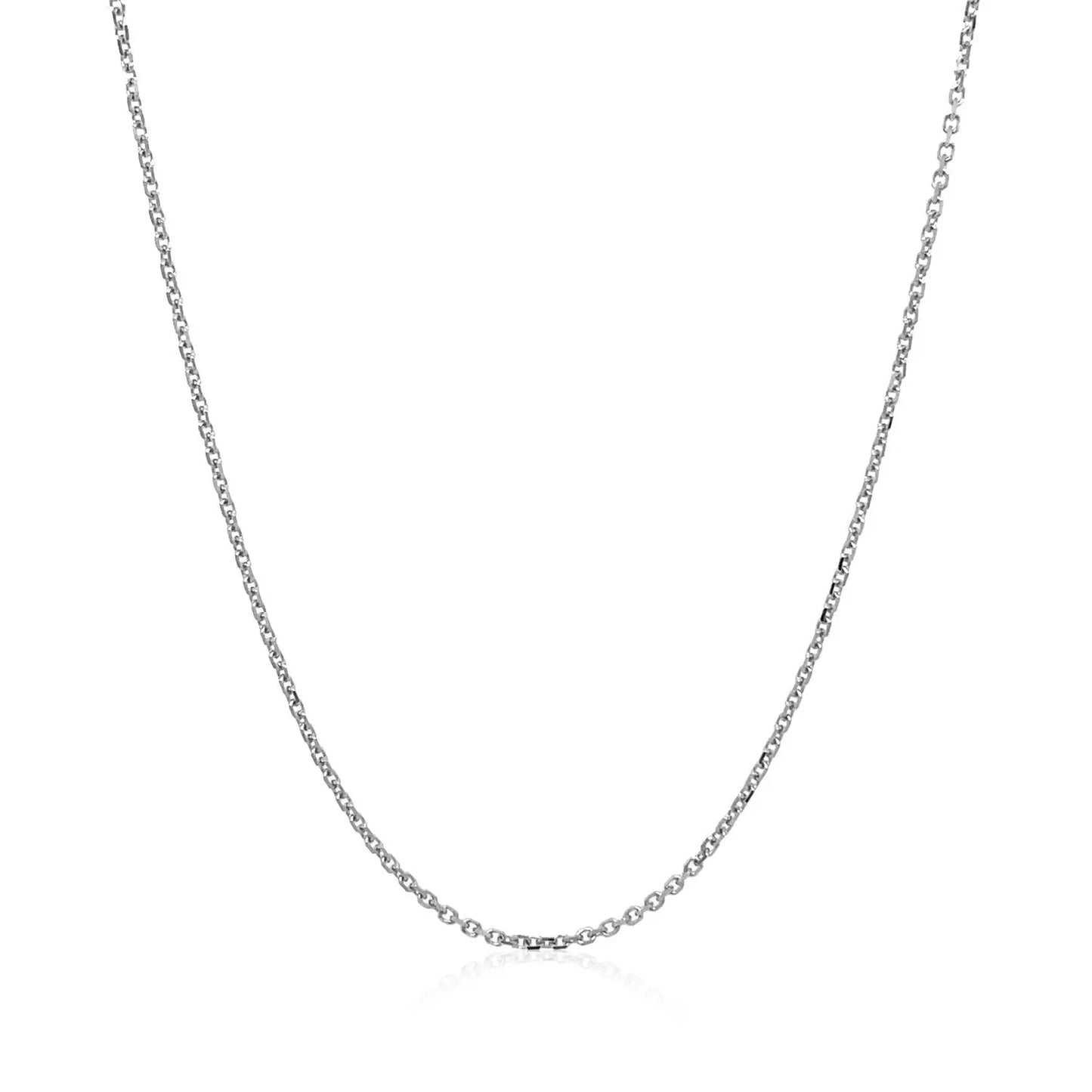 14k White Gold Diamond Cut Cable Link Chain (1.10 mm)Monde Trend