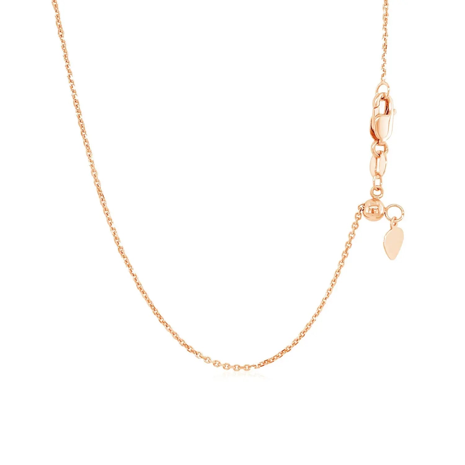 14k Rose Gold Adjustable Cable Chain (1.10 mm)Monde Trend