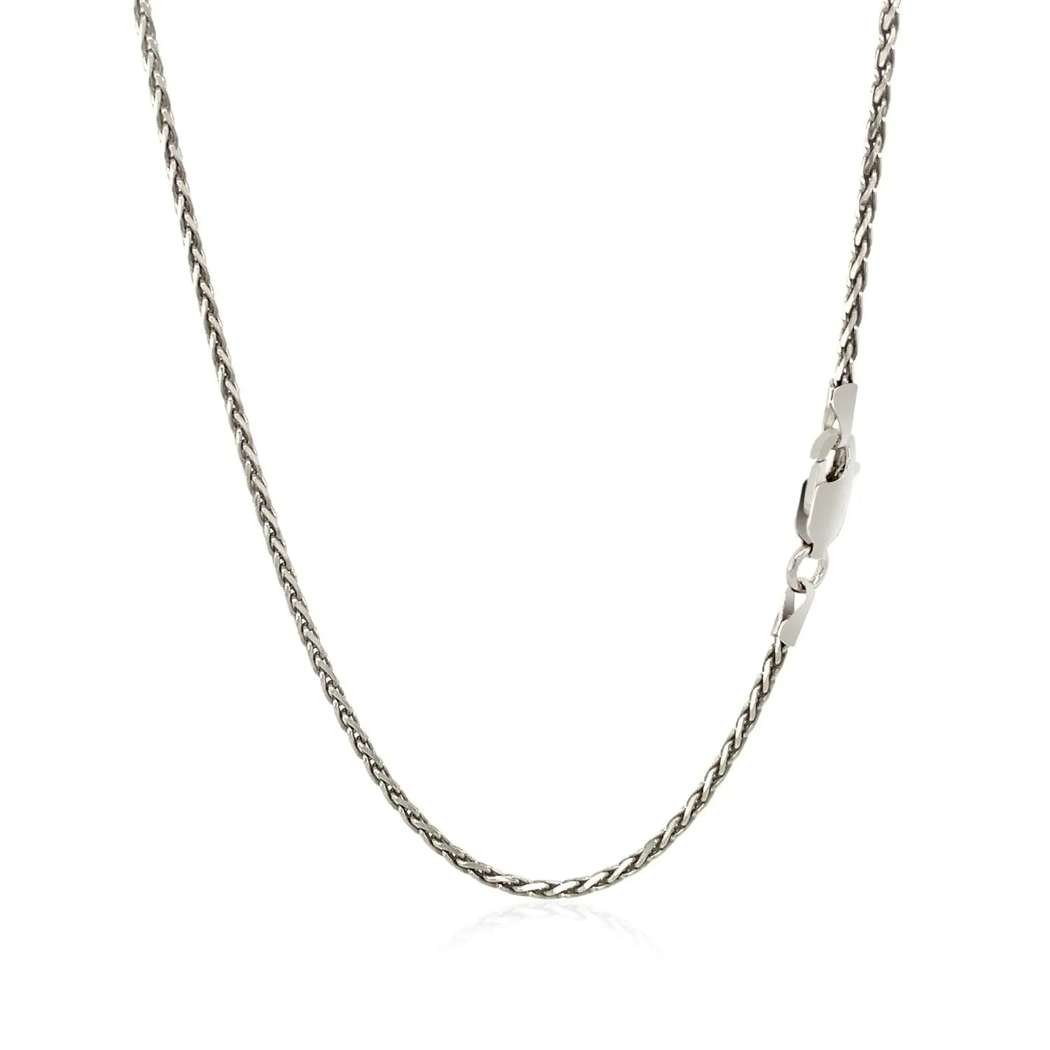 Sterling Silver Rhodium Plated Wheat Chain (1.50 mm) RCJ