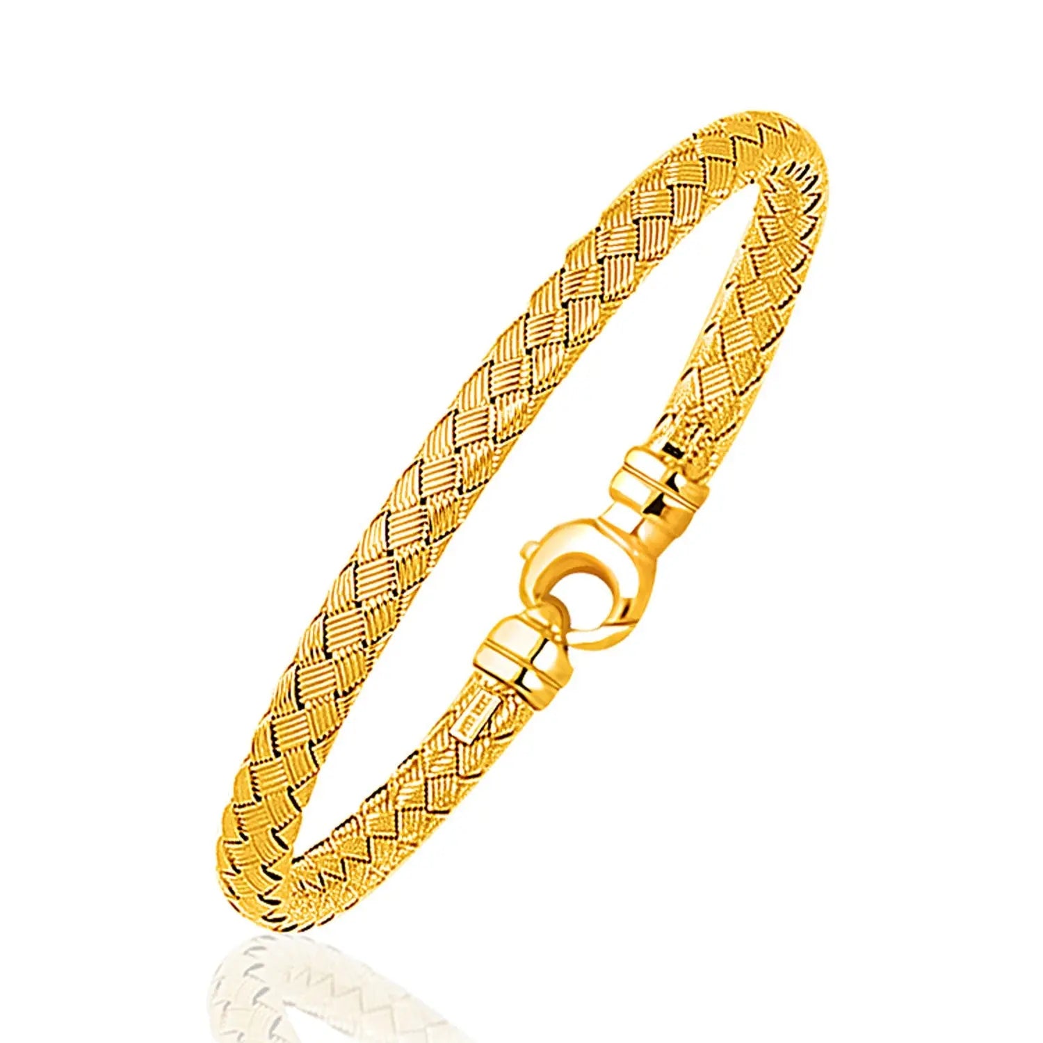 Fancy Weave Bangle in 14k Yellow Gold (5.00 mm) RCJ