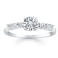 14k White Gold Shared Prong Accent Diamond Engagement Ring RCJ