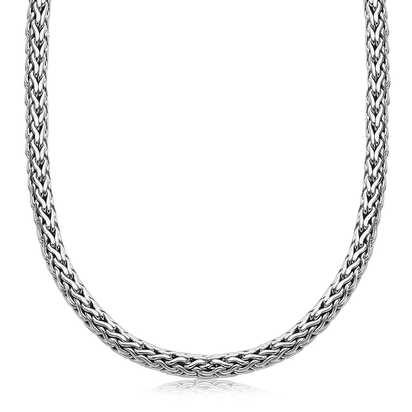 Oxidized Sterling Silver Wheat Style Chain Men's Necklace RCJ