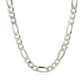 Rhodium Plated Sterling Silver Figaro Style Chain (5.40 mm) RCJ