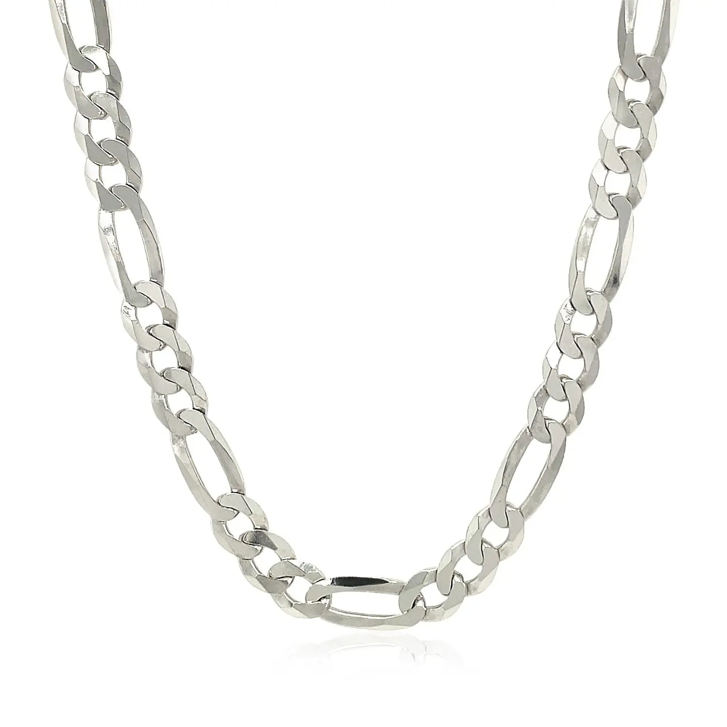 Rhodium Plated Sterling Silver Figaro Style Chain (5.40 mm) RCJ