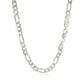 Rhodium Plated Sterling Silver Figaro Style Chain (5.40 mm) RCJ