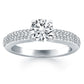 14k White Gold Triple Row Pave Diamond Engagement Ring RCJ