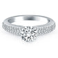 14k White Gold Triple Row Pave Diamond Engagement Ring RCJ