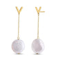 14k Yellow Gold Tesoro Pearl Drop Earrings RCJ