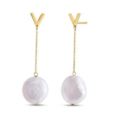 14k Yellow Gold Tesoro Pearl Drop Earrings RCJ