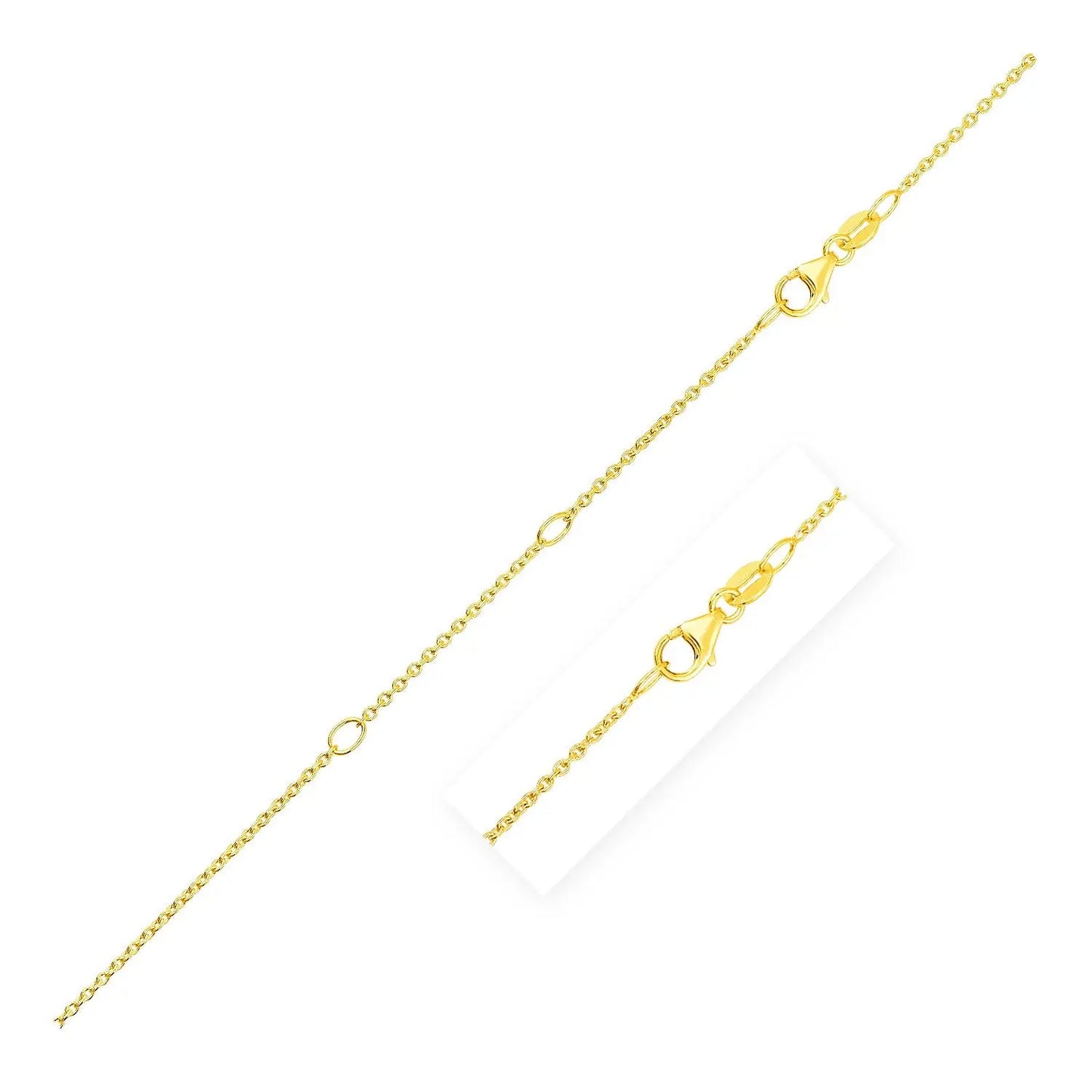 Double Extendable Cable Chain in 14k Yellow Gold (1.20 mm) RCJ