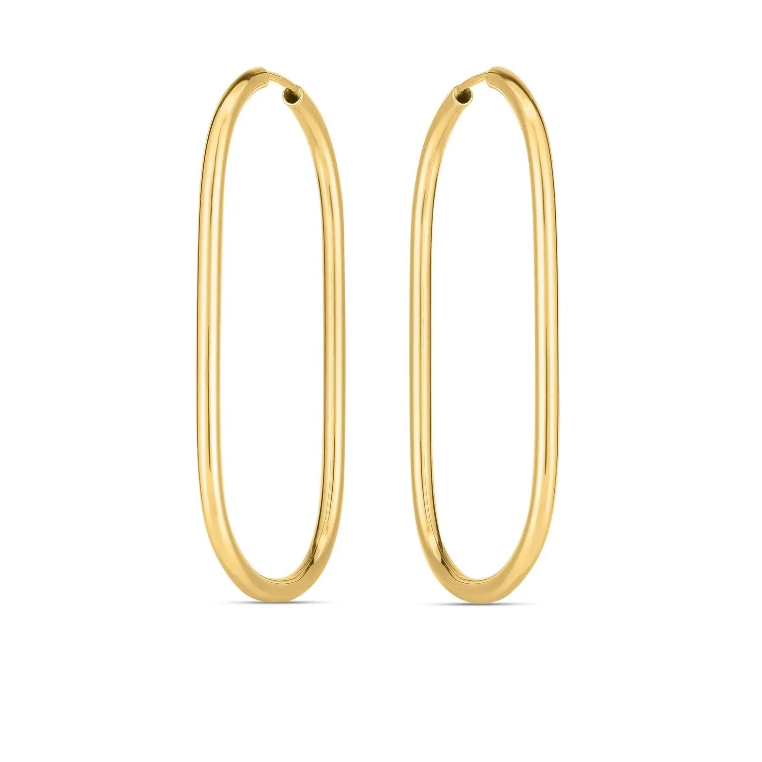 14k Yellow Gold Endless Large Paperclip Hoop Earrings RCJ