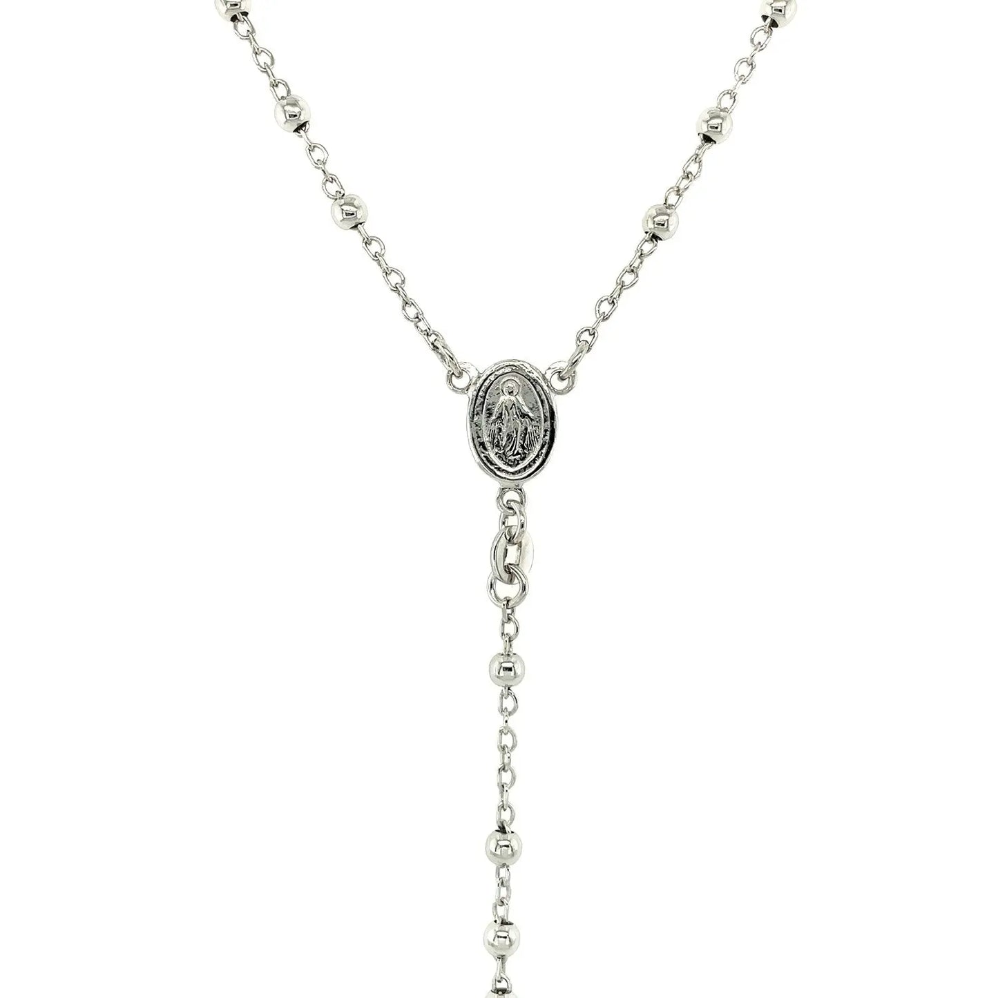 Fine Rosary Chain and Bead Necklace in Sterling Silver RCJ