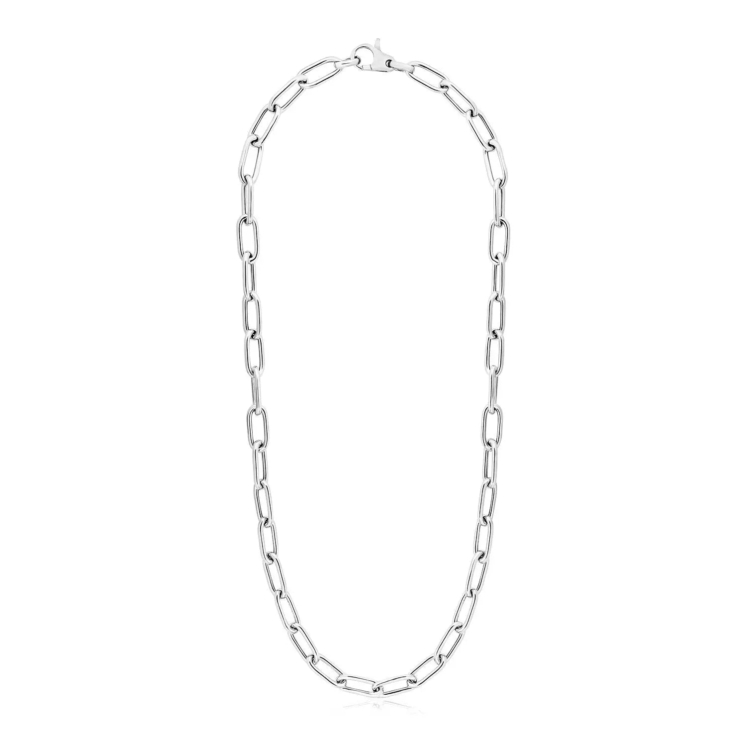 Sterling Silver Wide Paperclip Chain Necklace RCJ