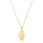 14k Yellow Gold High Polish Hamsa Amulet Necklace RCJ