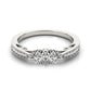 Two Stone Diamond Ring With Milgrain Design In 14k White Gold (3/4 cttw) RCJ