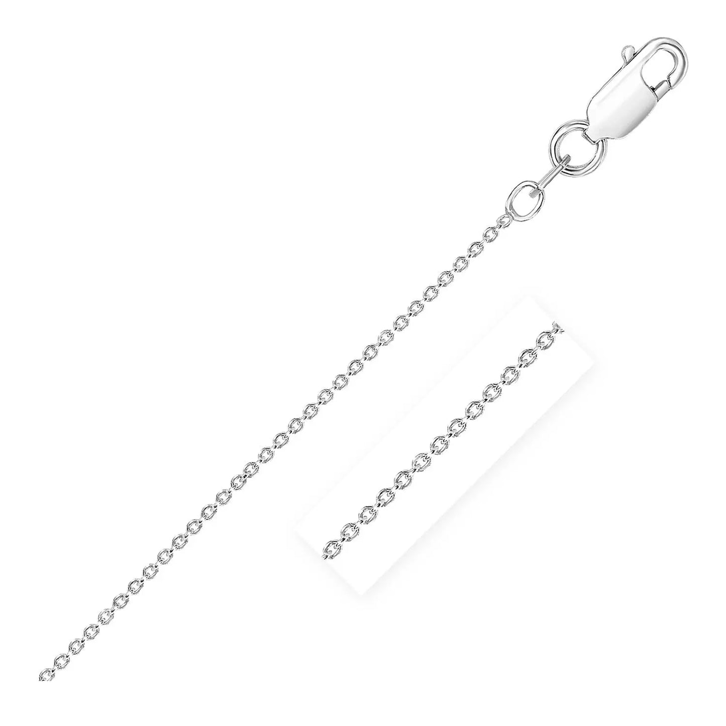 Sterling Silver Rhodium Plated Round Cable Chain (2.10 mm) RCJ