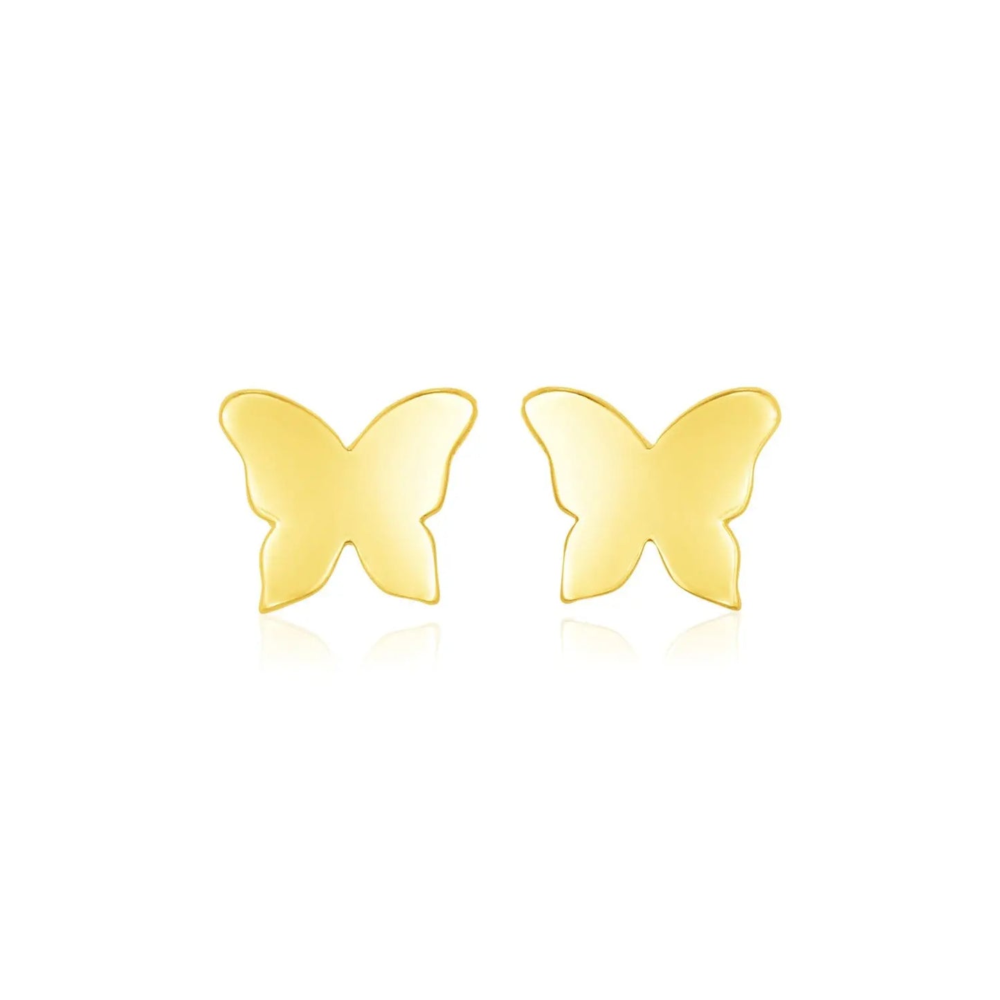 14k Yellow Gold Polished Butterfly Earrings RCJ