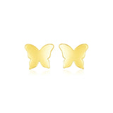 14k Yellow Gold Polished Butterfly Earrings RCJ